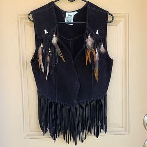 HB Leather Fringe Bottom Vest